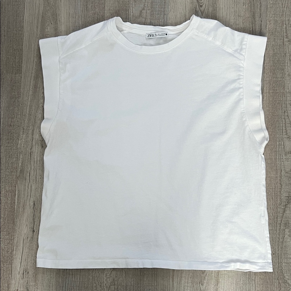 Zara Classic White Cap Sleeve Top